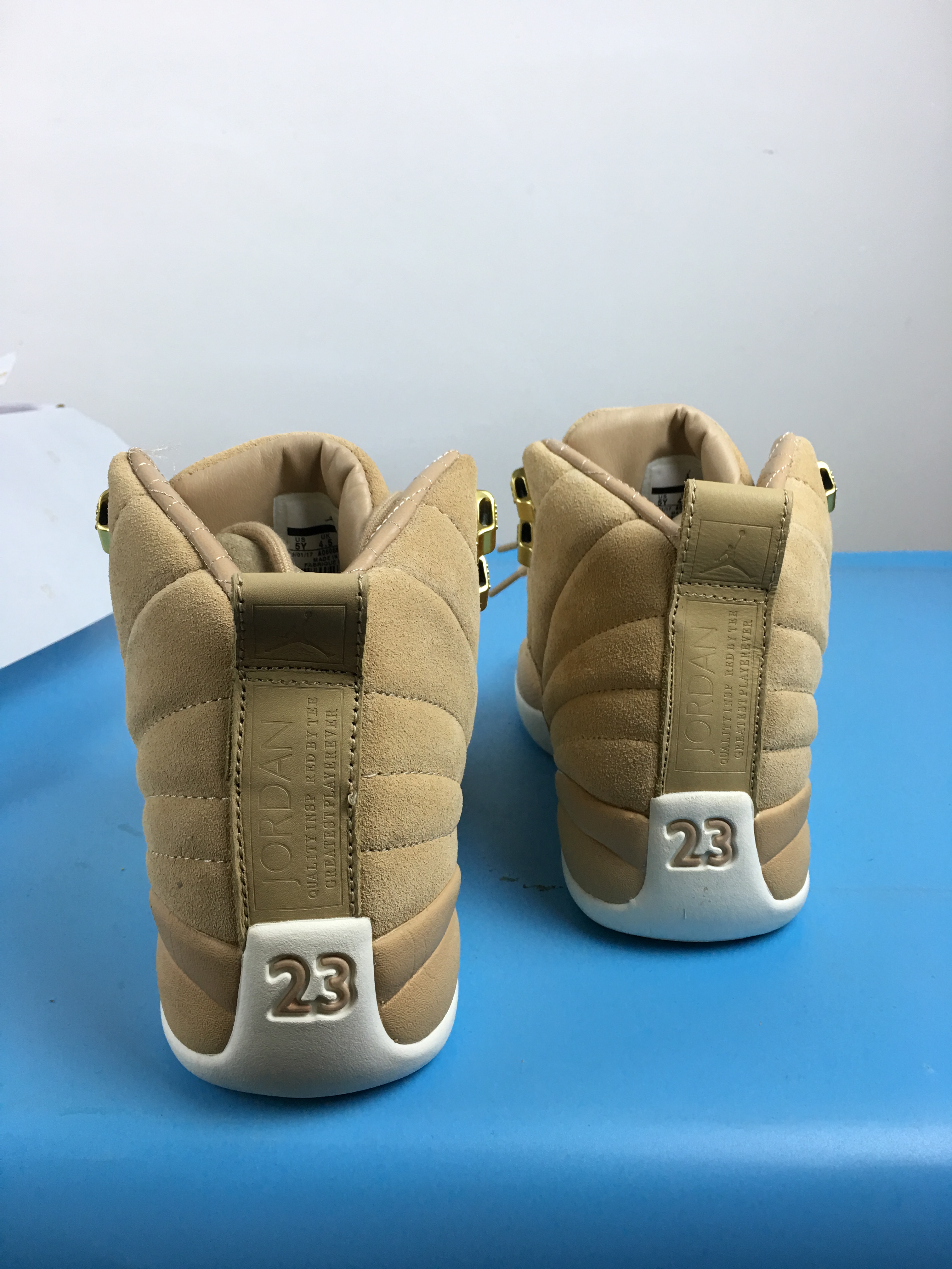 Women Air Jordan 12 Suede Brown White Shoes